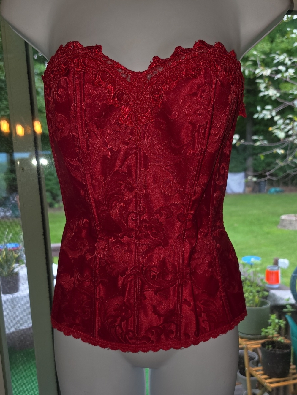 Frederick's of Hollywood Red Lace Bustier Camisole